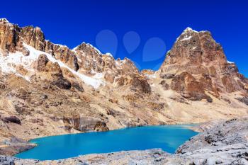 Beautiful mountains landscapes in Cordillera Huayhuash, Peru, South America