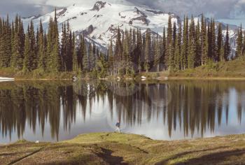 Image lake and Glacier Peak in Washington, USA