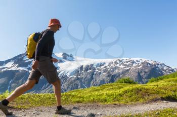 Hike in  Alaska at summertime