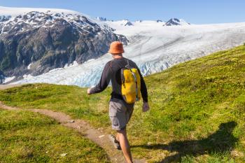 Hike in  Alaska at summertime