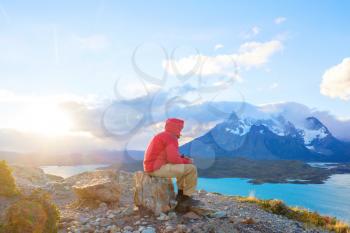 Hike in the Patagonian mountains, Argentina