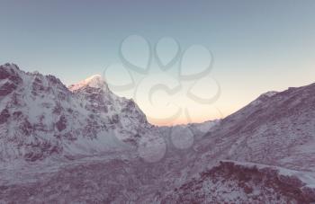 Scenic view of mountains, Kanchenjunga Region, Himalayas, Nepal.