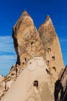 Unusual rock formation in famous Cappadocia, Turkey