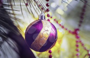 Beautiful traditional Christmas decor closeup