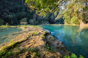 Beautiful natural pools in Semuc Champey, Lanquin, Guatemala, Central America