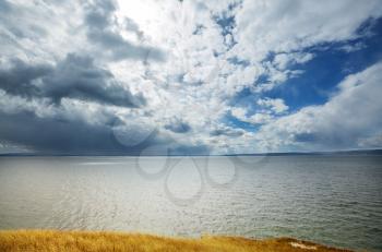 Picturesque lake in autumn season