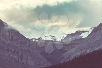 Picturesque mountain view in the Canadian Rockies in summer season