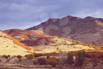 Late Autumn season in mountains