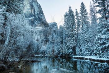 Winter season in Yosemite National Park, California, USA