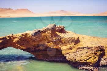 Beautiful coastline landscapes in  Paracas National Reserve, Ica Region, Pacific coast of Peru.