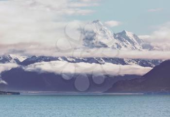 View of the majestic Aoraki Mount Cook,  New Zealand