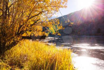 The beautiful lake in Autumn season