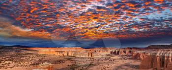 Unusual natural landscapes in Capitol Reef National Park, Utah