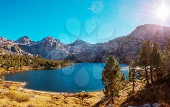 Scenic view of Sierra Nevada Mountain. fall foliage landscape. California,USA.