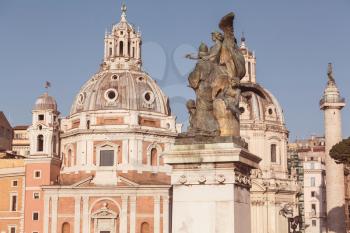 Old street in ancient Rome, Italy.  Architecture and landmark concept. Travel background.