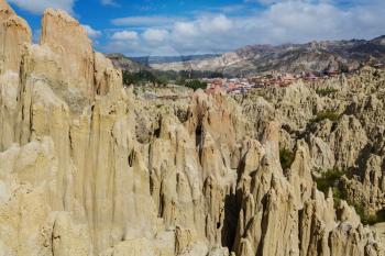 Valle de la Luna in La Paz,Bolivia. Unusual natural landscapes beautiful place travel