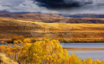 The beautiful lake in Autumn season