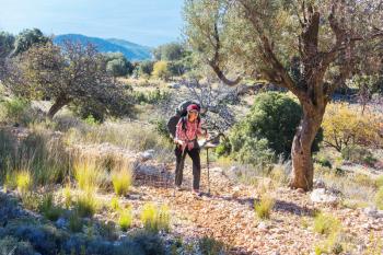 Girl  in hike in Lycian way, Turkey
