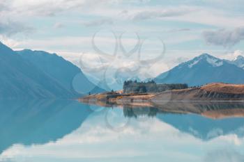 Amazing natural landscapes in New Zealand.  Mountains lake.