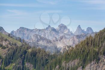 Beautiful mountain peak in  North Cascade Range, Washington,  USA