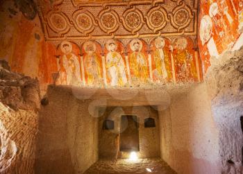 Ancient cave interior in Cappadocia, Turkey