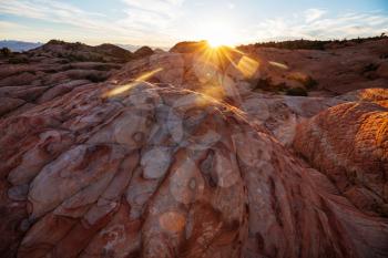 Sandstone formations in Utah, USA. Beautiful Unusual landscapes.