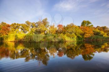 The beautiful lake in Autumn season