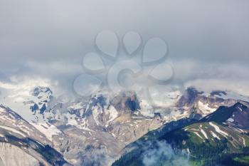 Beautiful mountain peak in  North Cascade Range, Washington,  USA