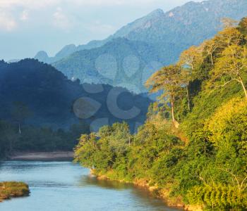 Song river at Vang Vieng, Laos