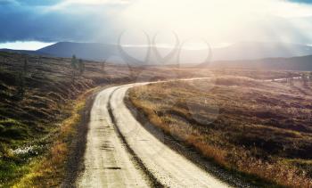 Road in Norway mountains