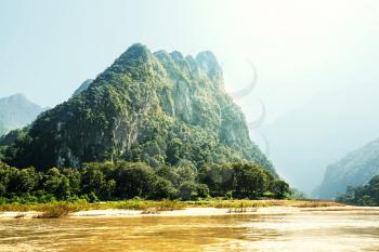 Song river at Vang Vieng, Laos