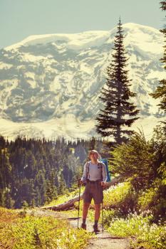 Hike in Mt Rainier NP, Washington, USA