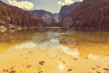 Bowman lake in Glacier National Park, Montana, USA