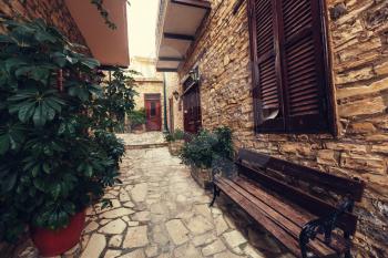 Narrow street in Lefkara village, Cyprus