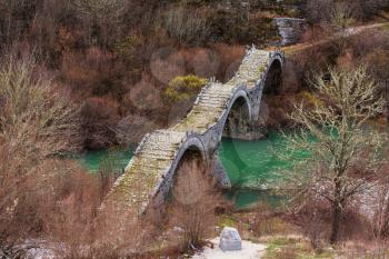 Traditional stone bridge in Greece