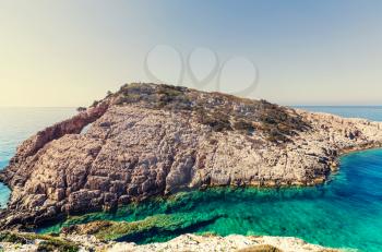 Beautiful sea landscapes on Zakynthos Island in Greece