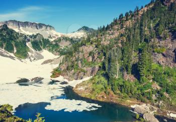 Serenity lake in the mountains