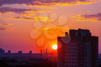 Sunset scene in Kiev, Ukraine