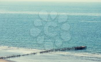 Wooden boardwalk on the beach