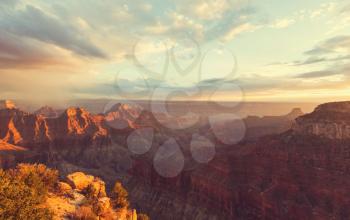 Picturesque landscapes of the Grand Canyon