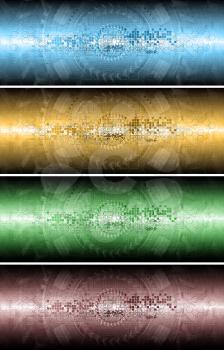 Royalty Free Clipart Image of a Set of Abstract Banners