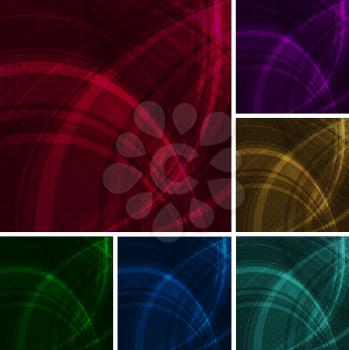 Royalty Free Clipart Image of a Set of Colored Backgrounds