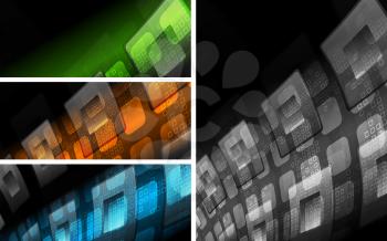 Royalty Free Clipart Image of a Set of Abstract Banners