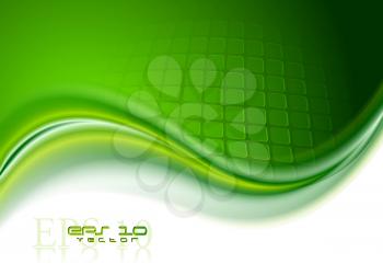 Royalty Free Clipart Image of an Abstract Green Wave Background