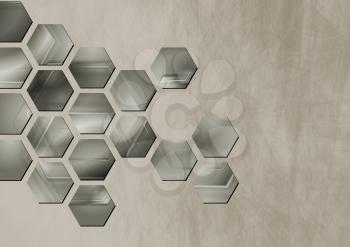 Royalty Free Clipart Image of an Abstract Hexagon Background