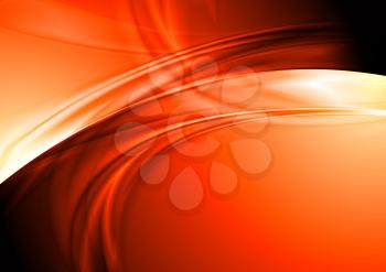 Royalty Free Clipart Image of an Orange Wavy Background
