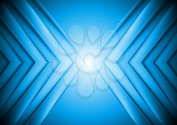 Abstract blue tech background. Arrow design. Eps 10 vector