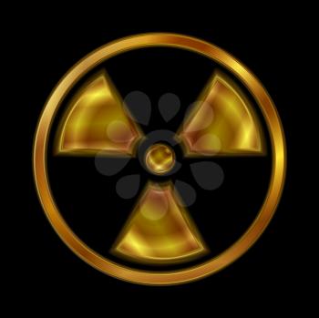 Nuclear radiation shiny symbol. Vector background eps 10
