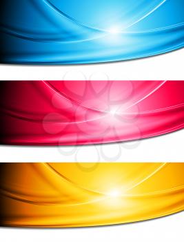 Colourful abstract wavy banners. Vector design eps 10