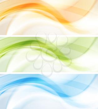 Abstract smooth wavy banners. Vector background eps 10